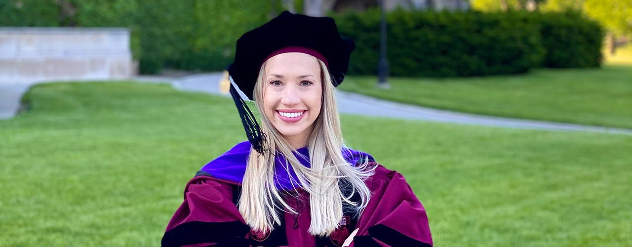 Christina Kirkpatrick Gay on graduation day from the University of Chicago School of Law