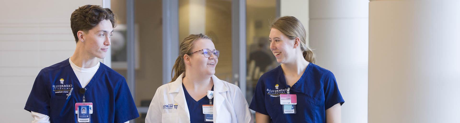 Cedarville nursing students at clinicals.